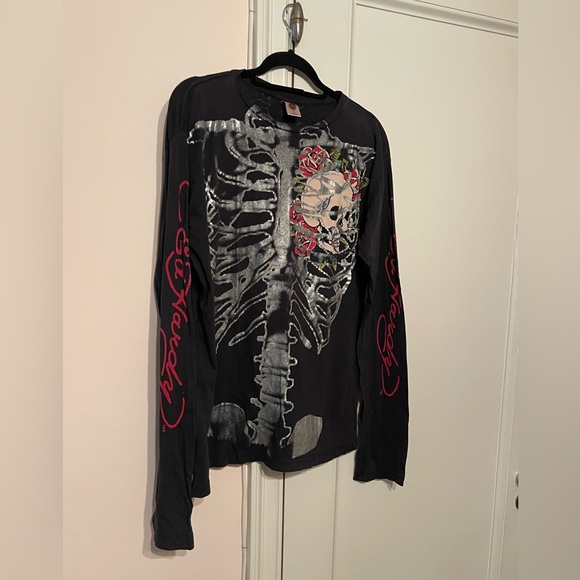 Ed Hardy Bones Long Sleeve T Shirt - Picture 2 of 5